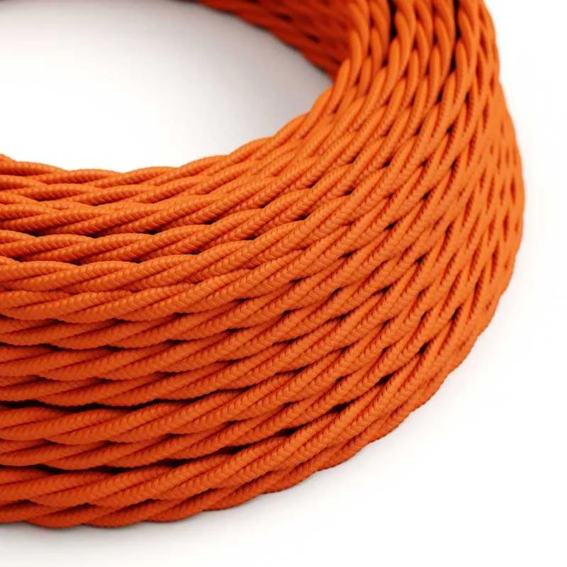 Cable decorativo textil trenzado a metros homologado naranja