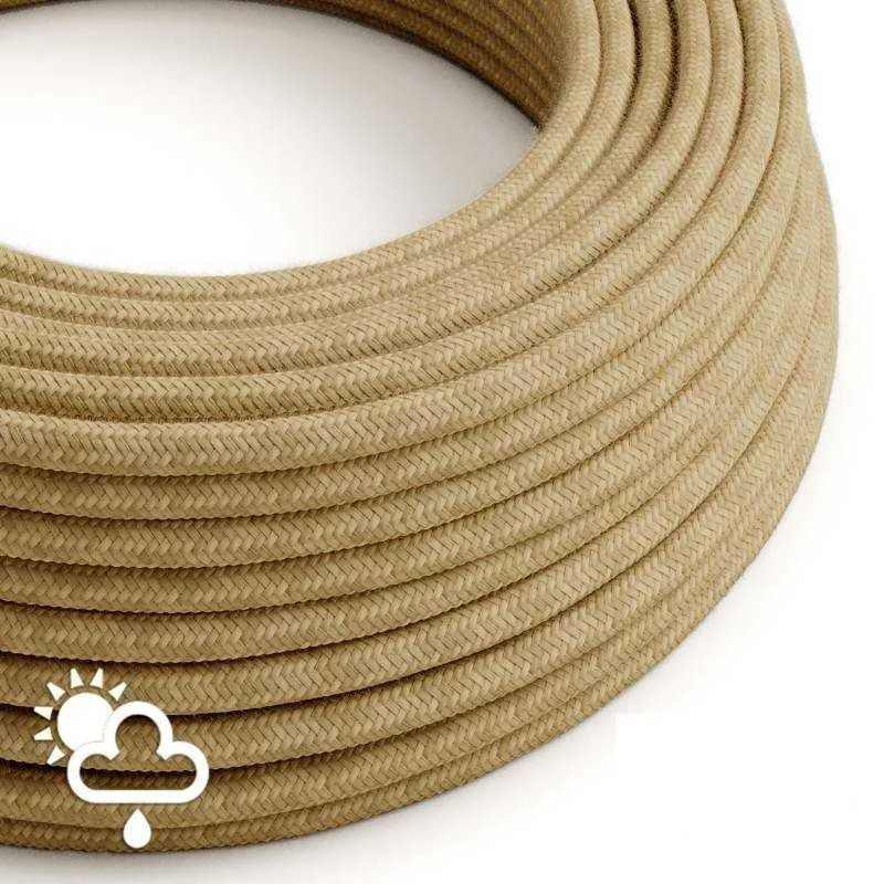 Cable textil decorativo para exteriores color lino