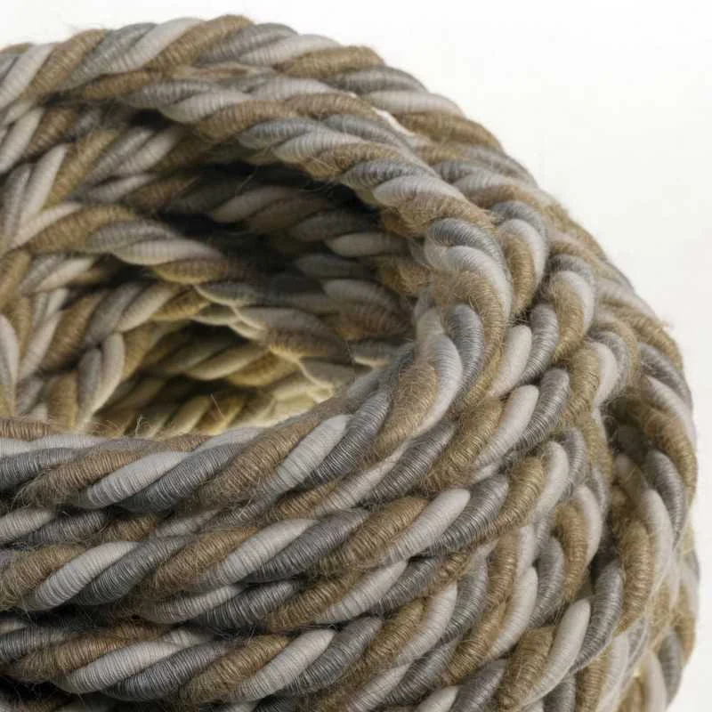 Cable trenzado decorativo yute tipo saco 16mm grosor