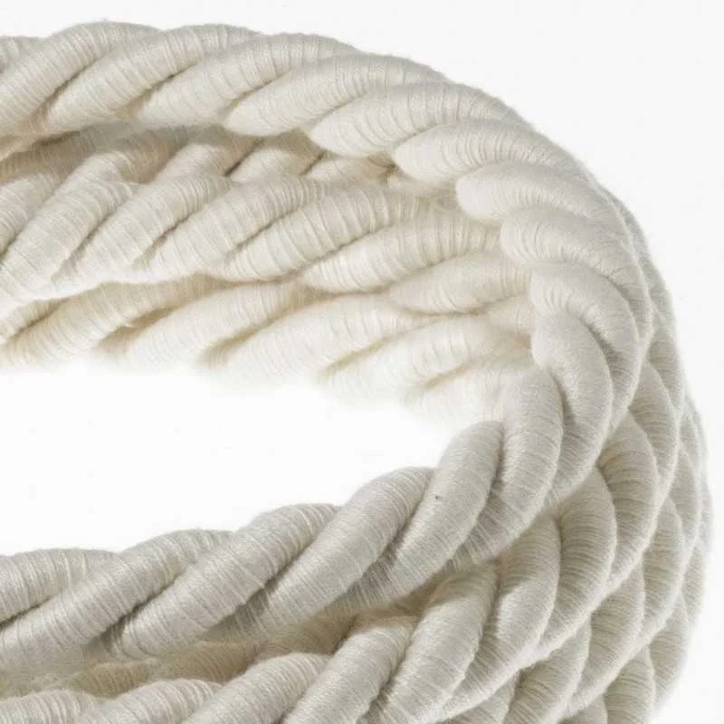 Cable trenzado decorativo rústico blanco roto 16mm grosor