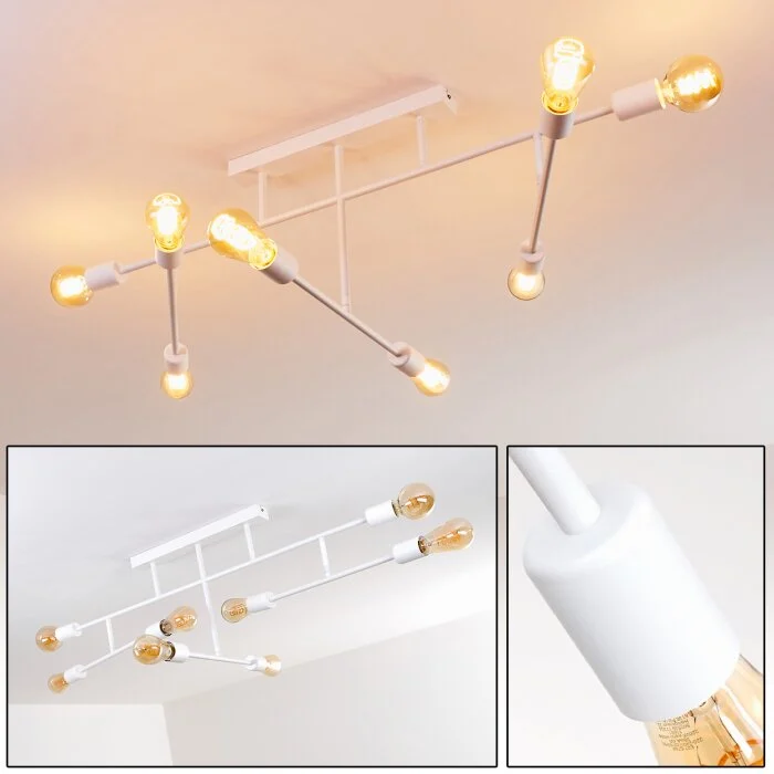 Cahaba Lámpara de Techo Blanca, 8 luces