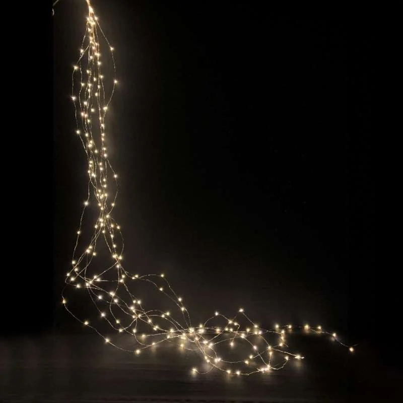 Cascada 200 LEDs fijos exterior luz cálida y 200cm largo