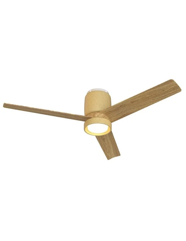 Cerámica Ventilador Beige Aspas Madera Mantra