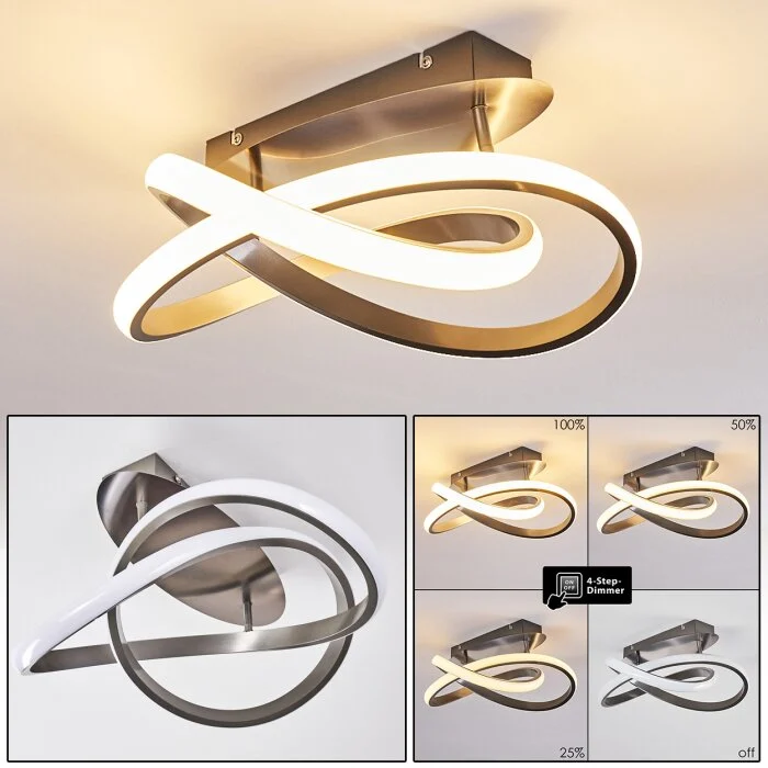 Cochato Lámpara de Techo LED Níquel-mate, 1 luz