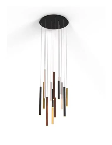 Lámpara Colgante de techo Cala - Mantra - 14 luces con plafón redondo, idónea para grandes techos