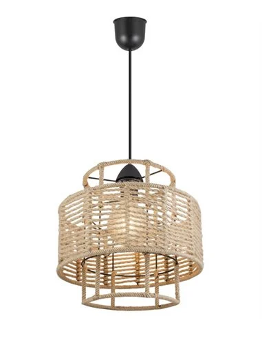 Colgante de techo Aifos - AJP - Lámpara boho chic con pantalla de cuerda