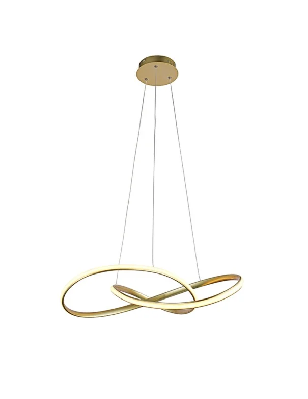 Colgante Led Dorado Entrelazado 80 cm
