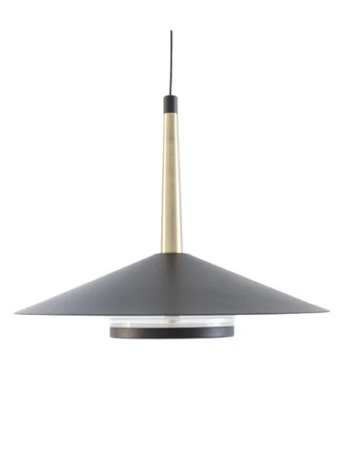 Lámpara Colgante Orion 1 luz - Mantra - Lámpara de techo elegante y minimalista, color negro o cuero y dorado