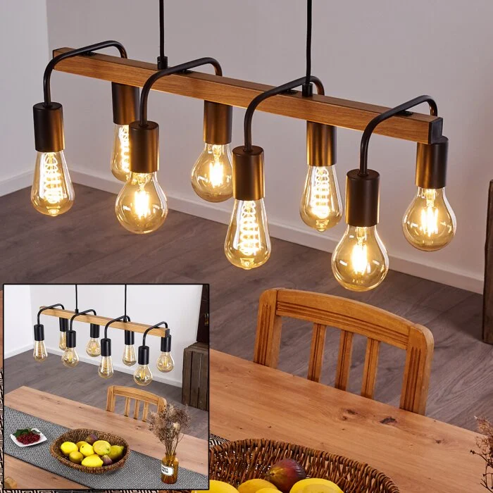 Conakry Lámpara Colgante Negro, 8 luces
