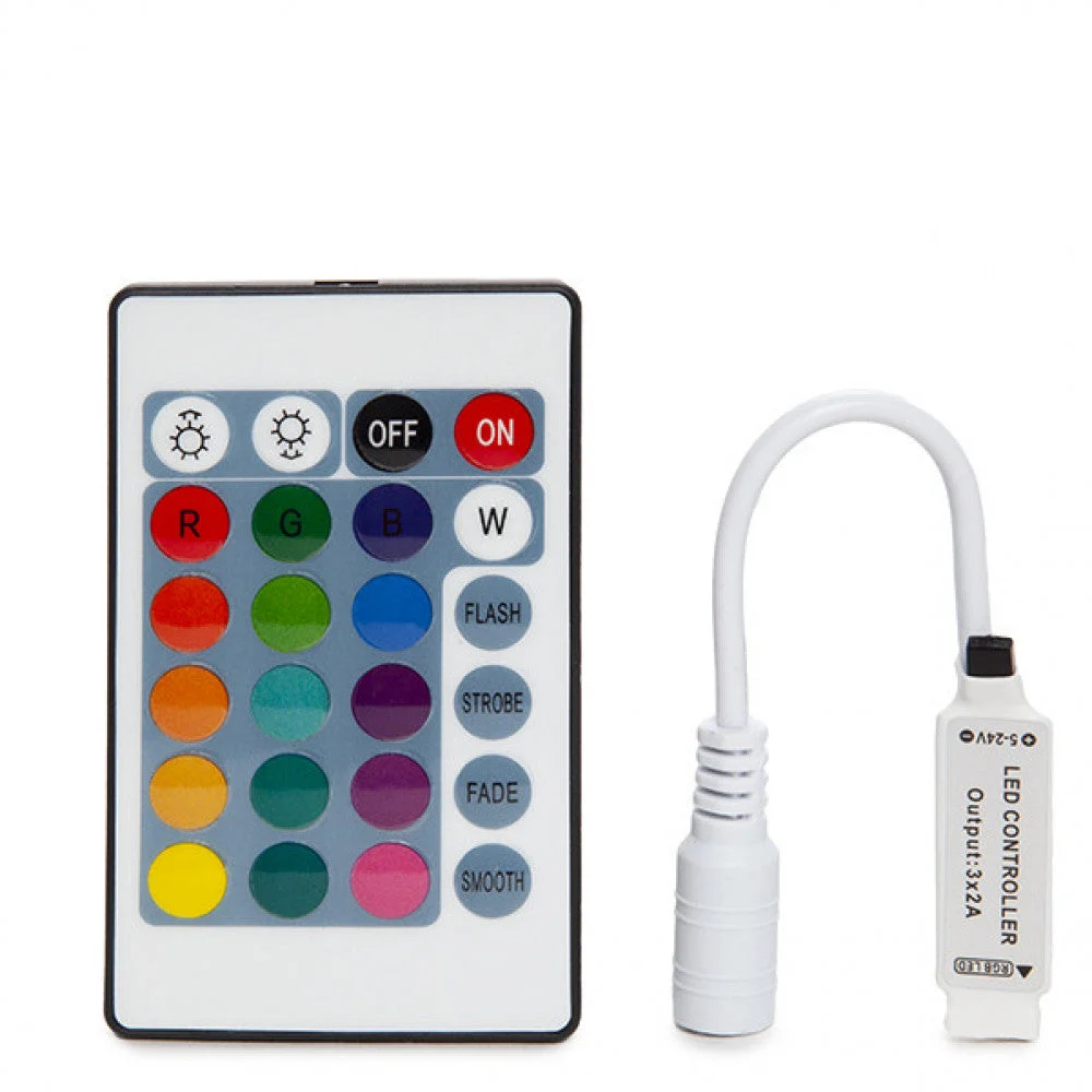 Controlador Mini Tira LED RGB Mando a Distancia 12VDC ► 72W