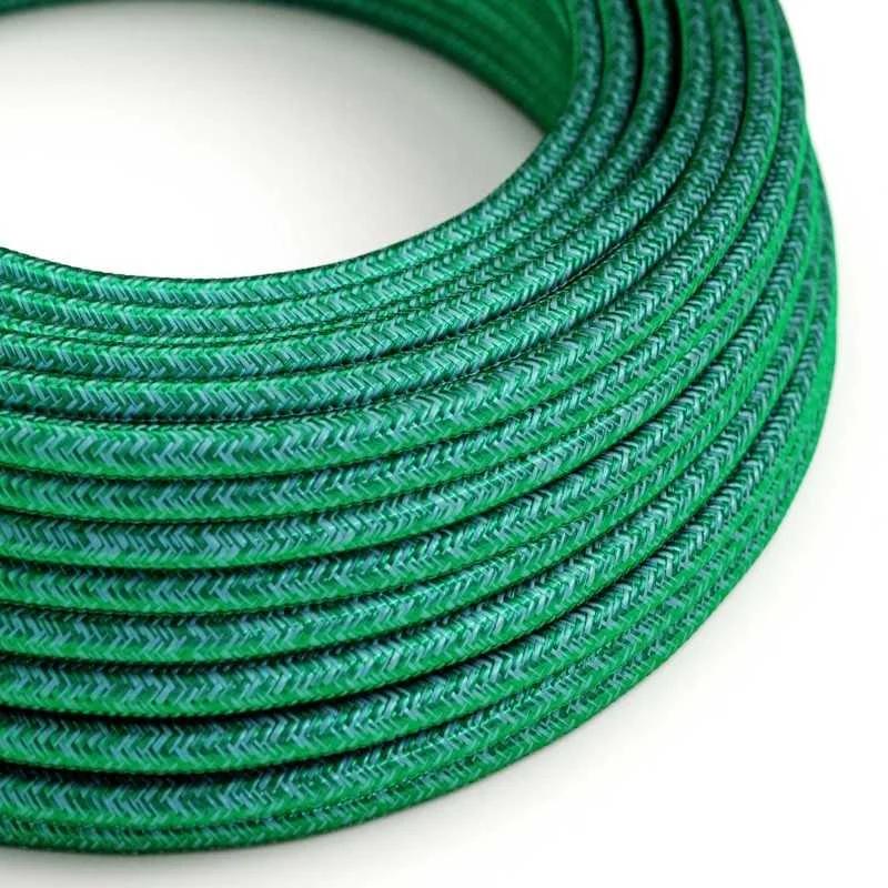 Cable decorativo textil a metros homologado color esmeralda