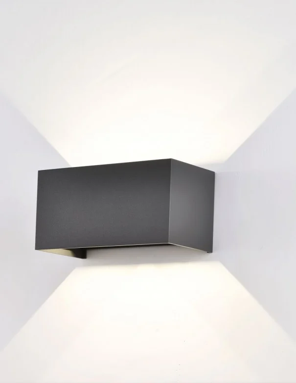 Davos Doble Aplique Exterior Gris Oscuro 4000K