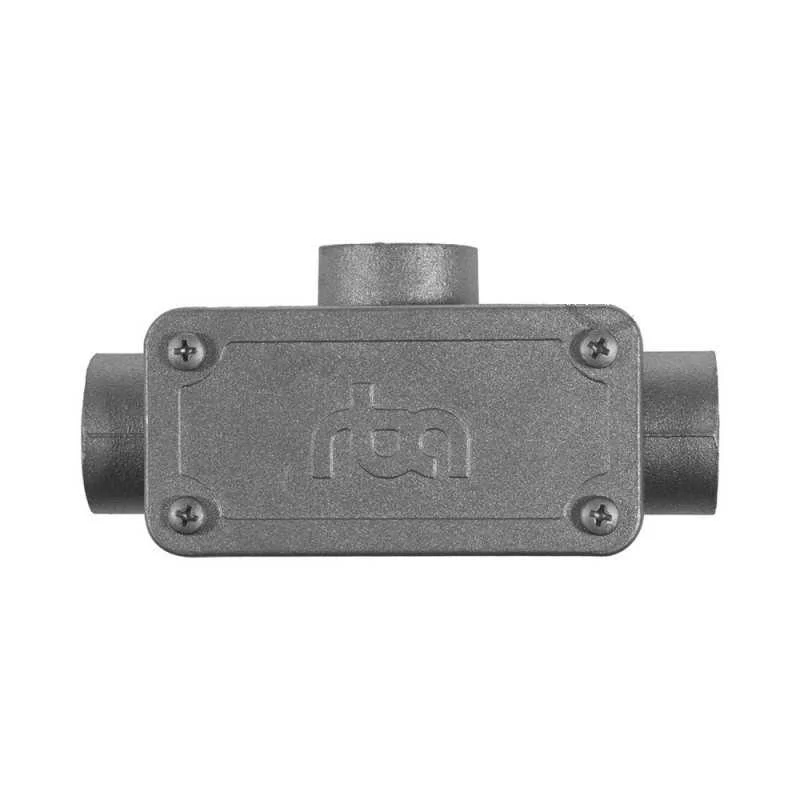Derivador triple de aluminio en T para tubo decorativo flexible Ø20 mm