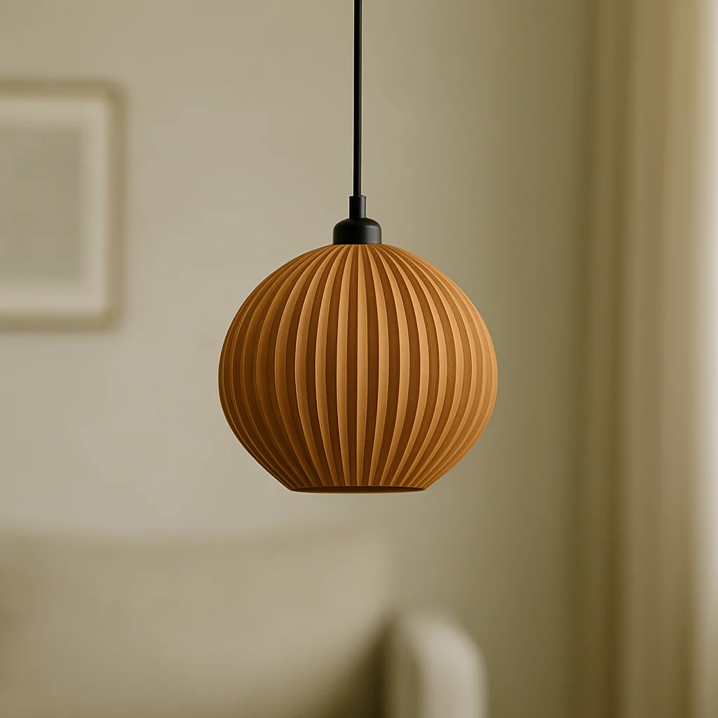 Lámpara Colgante "Idali" Color Beige/Florón Negro/Cable Negro