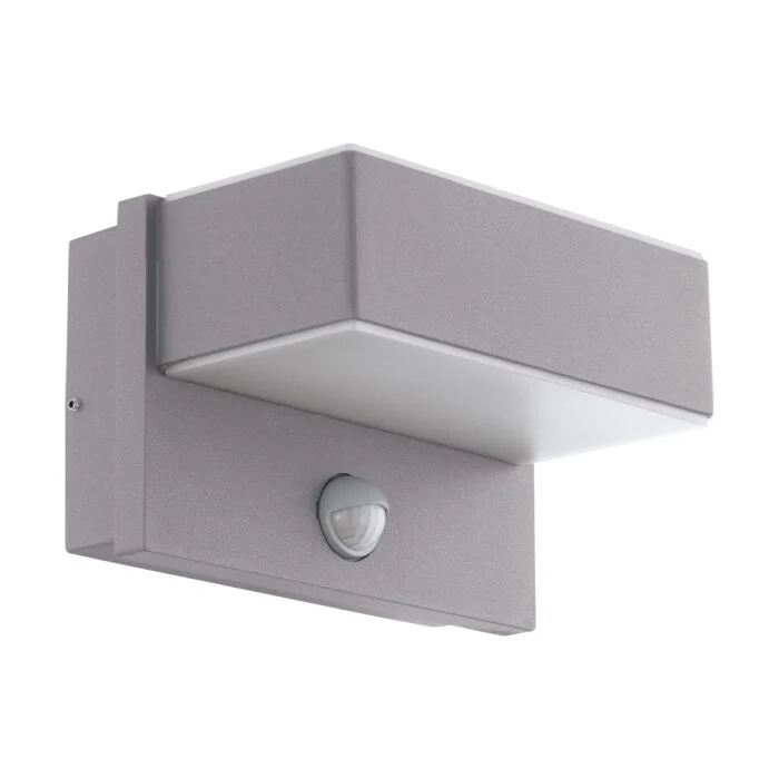 Eglo AZZINANO Aplique para exterior LED Plata, 2 luces, Sensor de movimiento