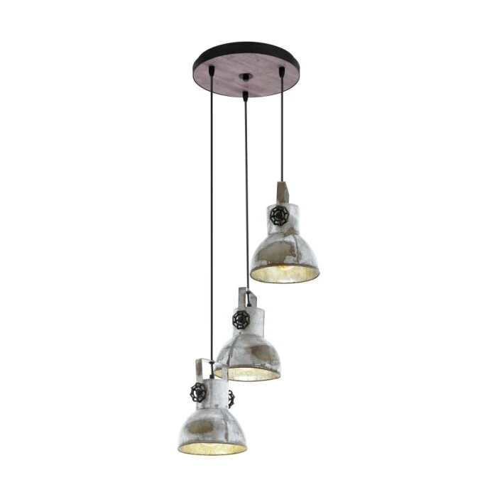 Eglo BARNSTAPLE Lámpara Colgante Marrón, Negro, 3 luces