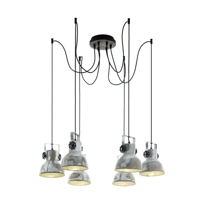Eglo BARNSTAPLE Lámpara Colgante Marrón, Negro, 6 luces
