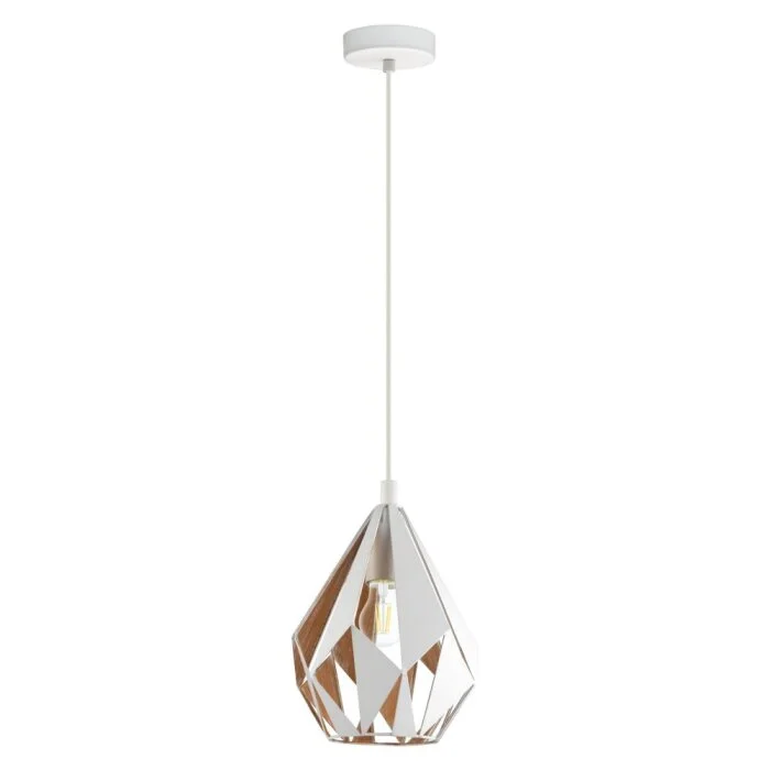 EGLO CARLTON Lámpara Colgante dorado, Blanca, 1 luz