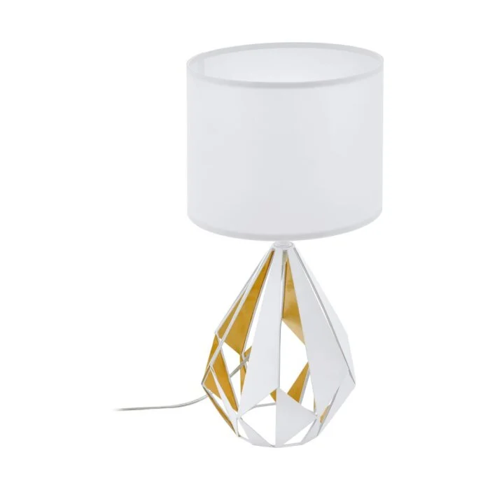 EGLO CARLTON Lámpara de Mesa dorado, Blanca, 1 luz