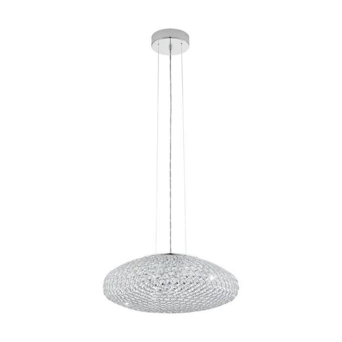 Eglo CLEMENTE Lámpara colgante Cromo, Aspecto de cristal, 3 luces