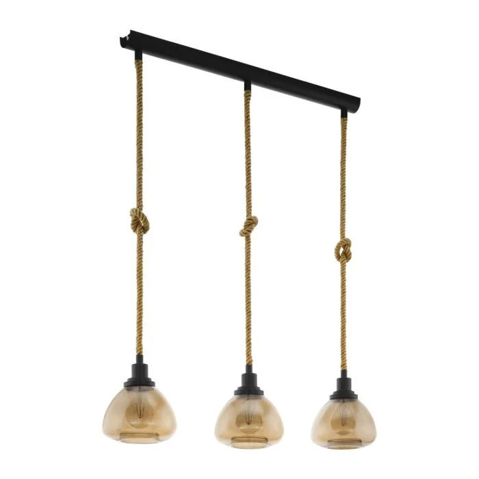 EGLO RAMPSIDE Lámpara Colgante Marrón, Negro, 3 luces