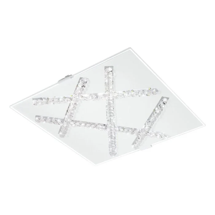 Eglo SORRENTA Lámpara de techo o pared LED Aspecto de cristal, Blanca, 1 luz