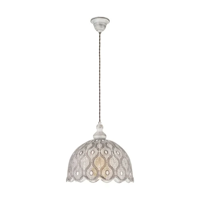 Eglo TALBOT 2 Lámpara Colgante marrón oscuro, Blanca, 1 luz
