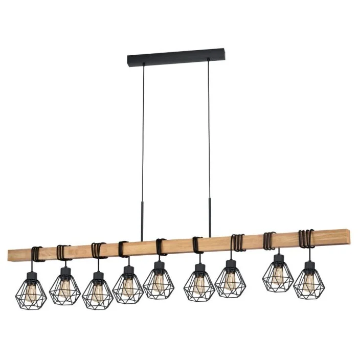 EGLO TOWNSHEND Lámpara Colgante Marrón, Negro, 9 luces