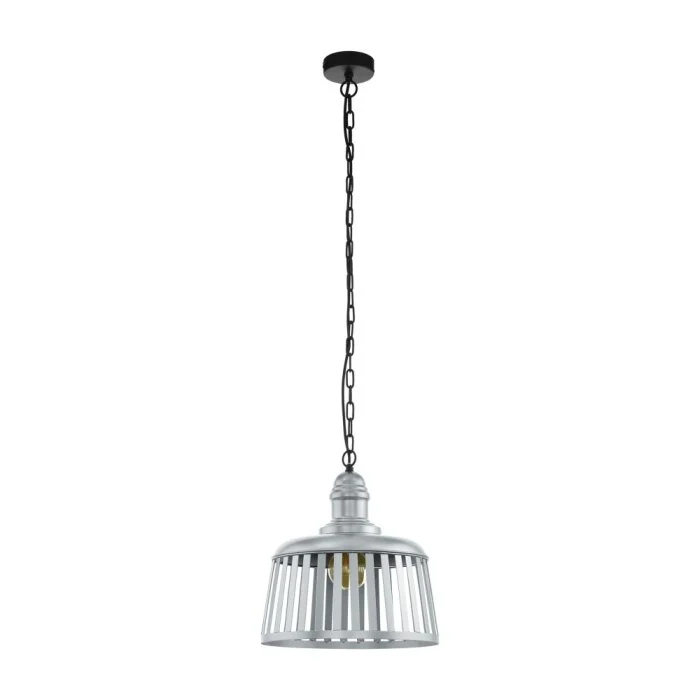 EGLO WRAXALL Lámpara Colgante Negro, Plata, 1 luz