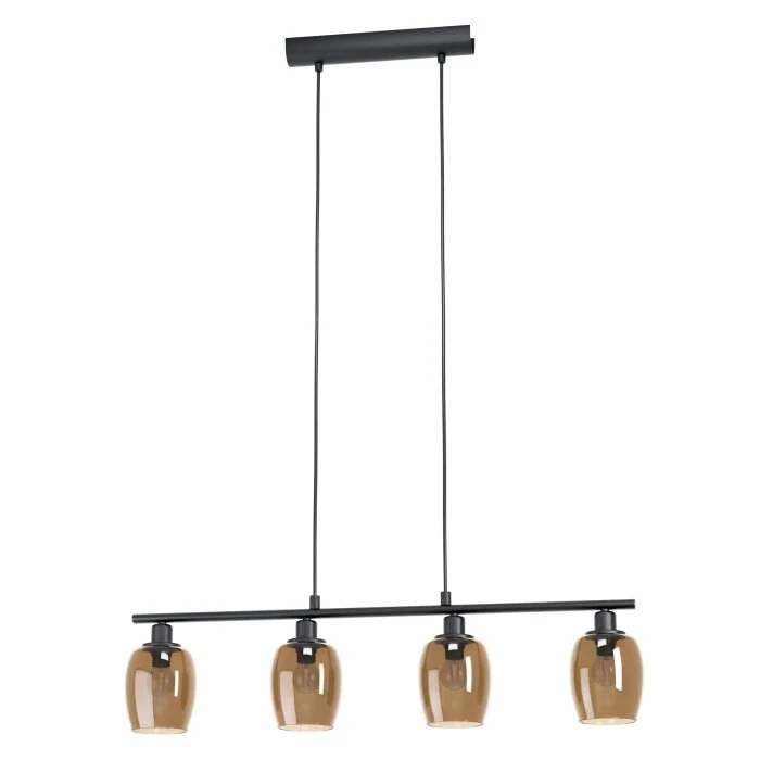 Eglo ZABALEA Lámpara Colgante Negro, 4 luces