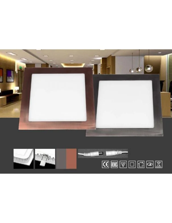 Empotrable Cuadrado Led 17 cm Bronce Viejo