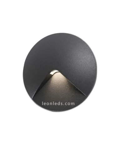 Empotrable pared LED Jardín exterior Redondo Gris Oscuro 2W 3000K