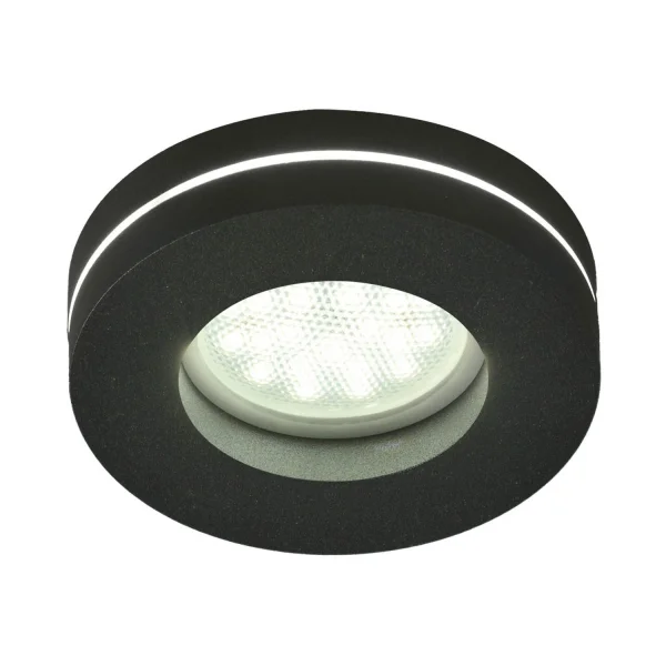 EMPOTRADO MECANIZADO CON LUZ LATERAL REDONDO NEGRO GU10