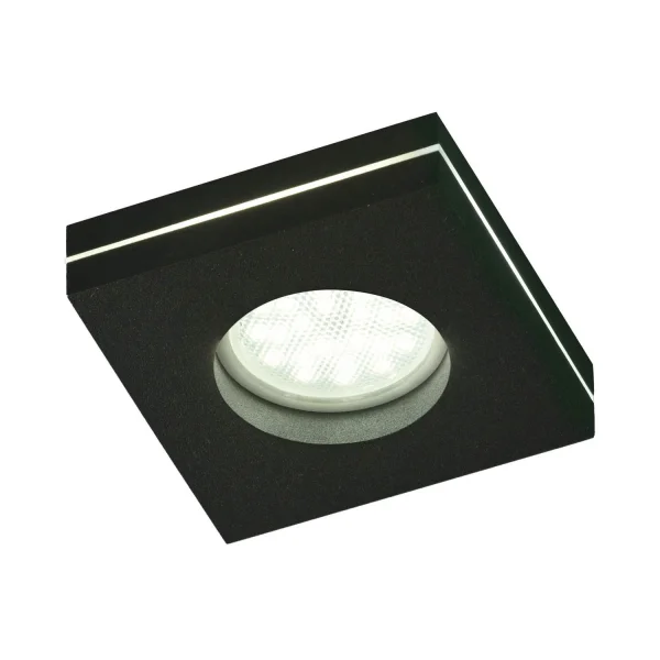 EMPOTRADO MECANIZADO CON LUZ LATERAL CUADRADO NEGRO GU10