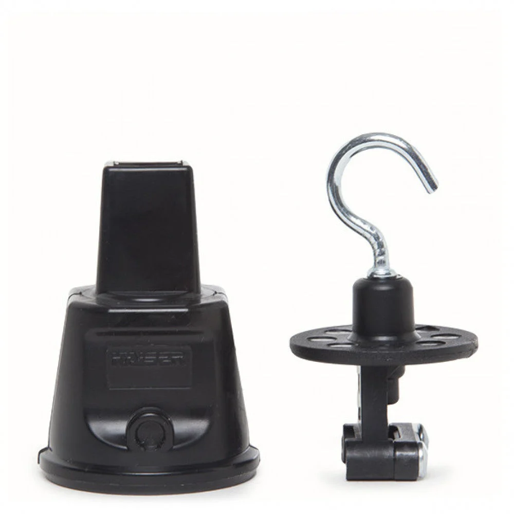 End Cap Negro IP44 Gancho Metálico Cable Plano [AM-BT906