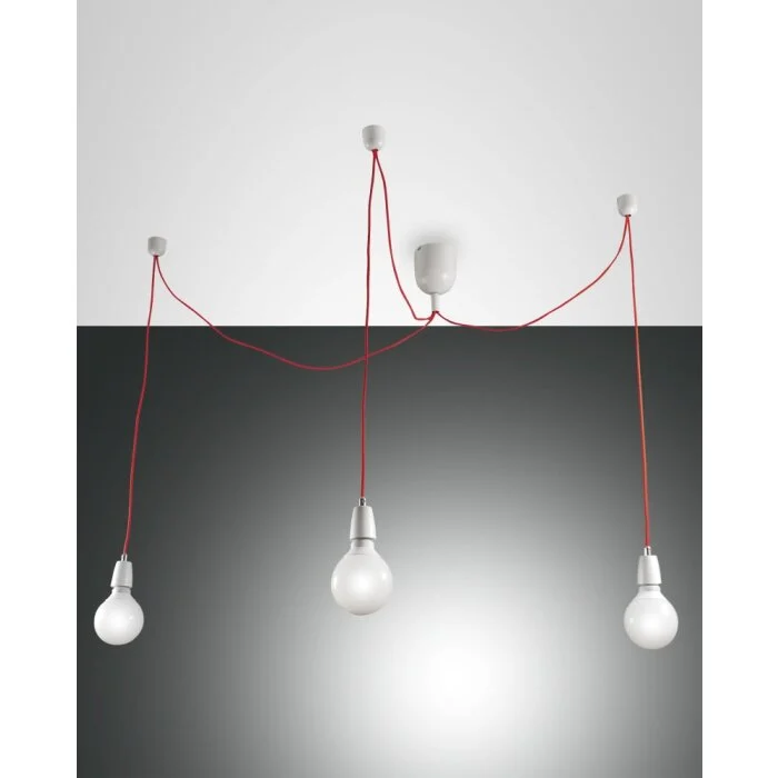 Fabas Luce Blog Lámpara Colgante Rojo, Blanca, 3 luces