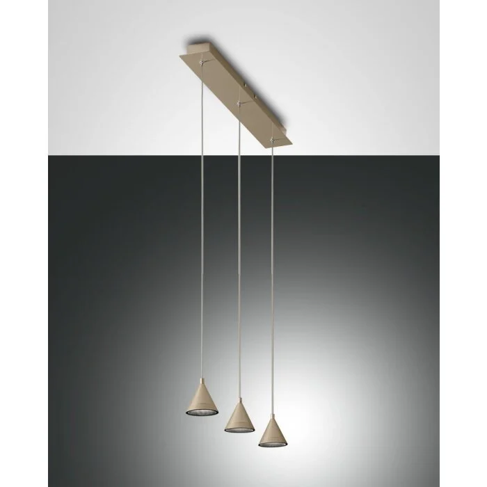 Fabas Luce Delta Lámpara Colgante LED dorado, 3 luces