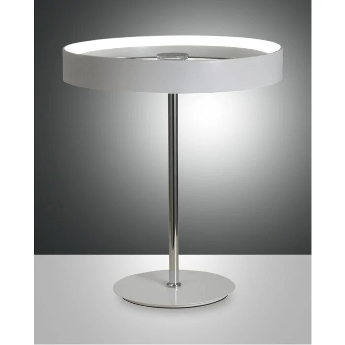 Fabas Luce Double Lámpara de Mesa LED Cromo, Blanca, 1 luz