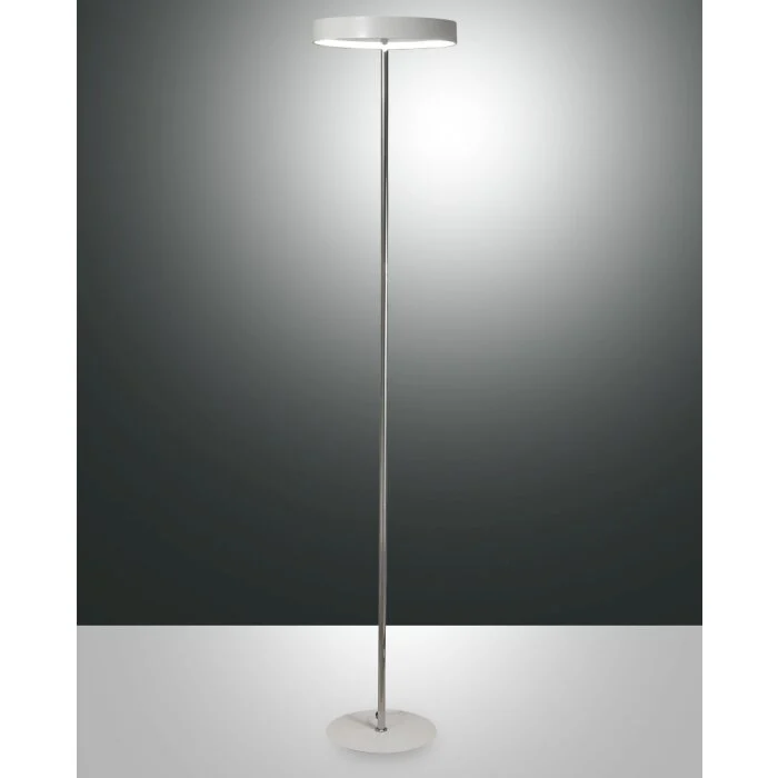 Fabas Luce Double Lámpara de Pie LED Cromo, Blanca, 1 luz