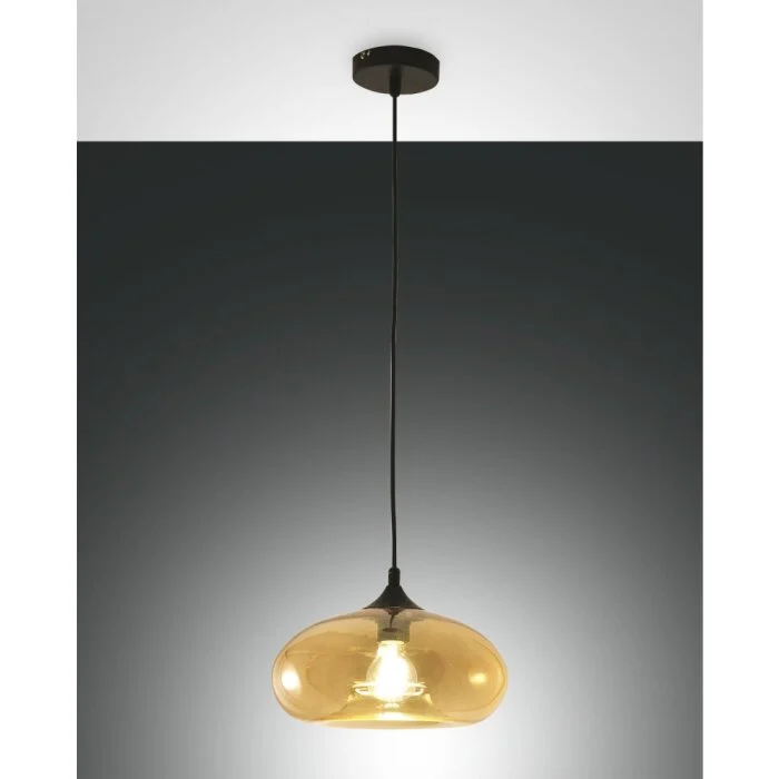 Fabas Luce Ela Lámpara Colgante Negro, 1 luz