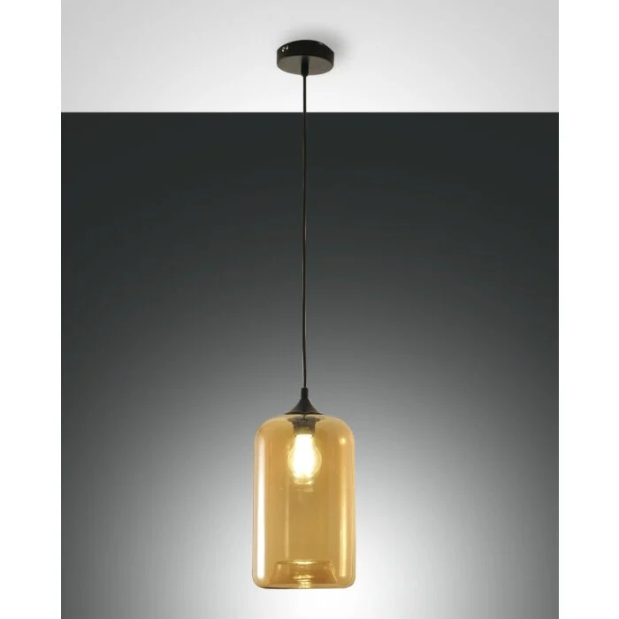 Fabas Luce Silo Lámpara Colgante Negro, 1 luz