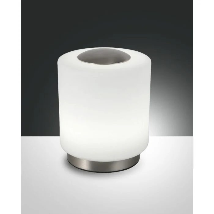Fabas Luce Simi Lámpara de Mesa LED Níquel-mate, 1 luz