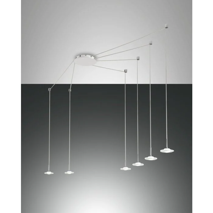 Fabas Luce Susanna Lámpara Colgante LED Blanca, 6 luces