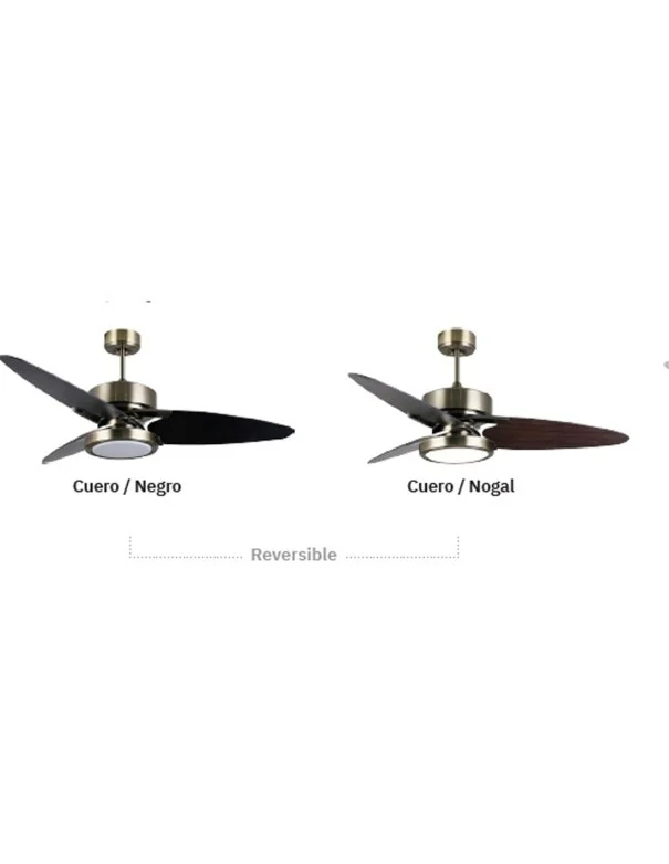 Fabrilamp Ventilador Aspas Reversibles Negro Nogal