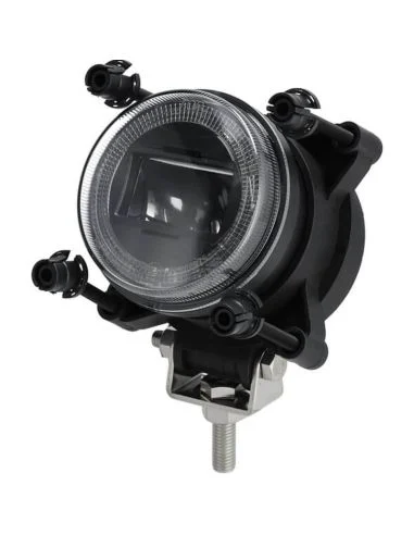 Faro LED redondo 90 mm 28/18W 12–24V con intermitente, luz de carretera con conector H9