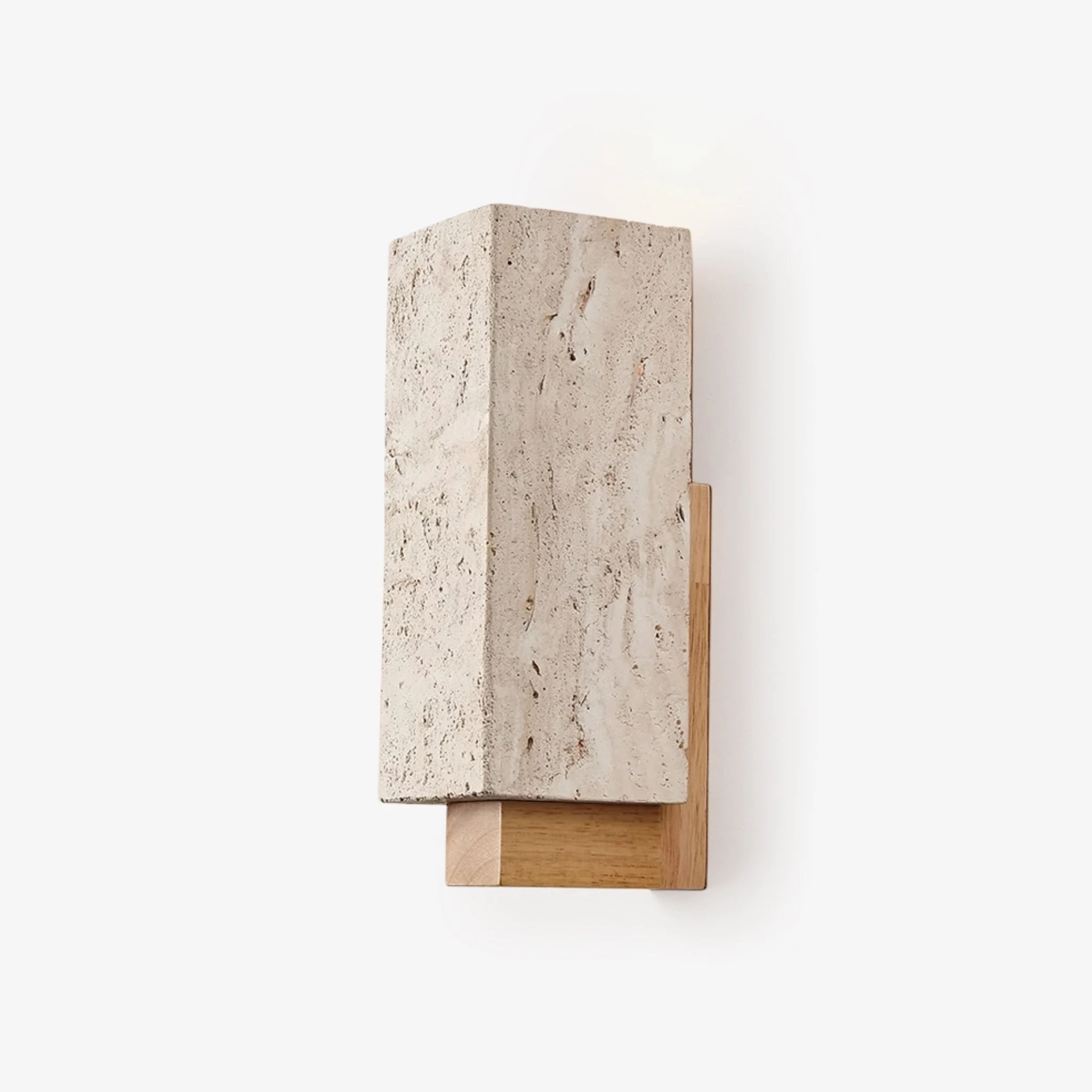 Elsoran Wandleuchte Travertin Holz Modern