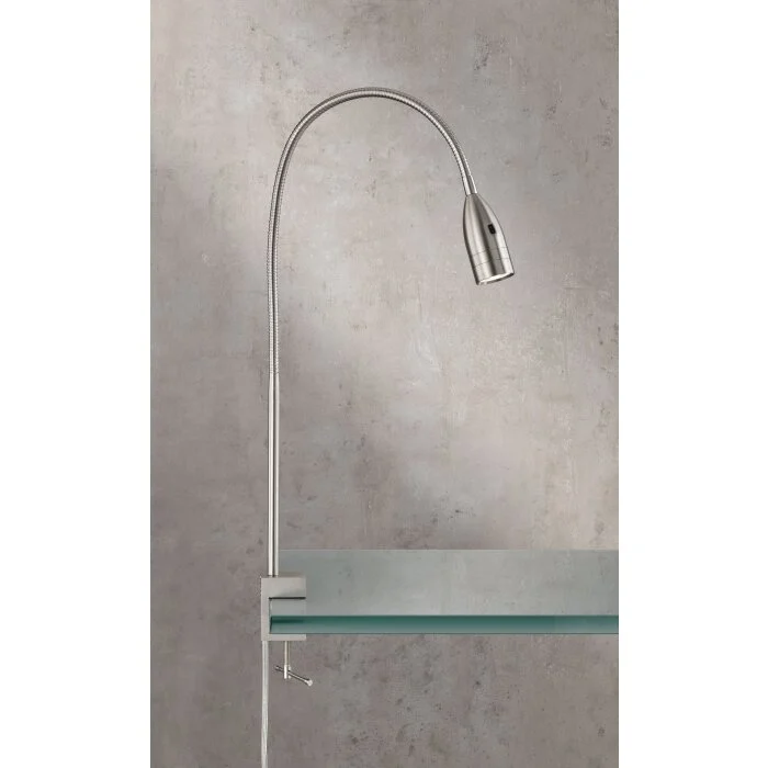 Fischer & Honsel  Sten Lámpara con pinza LED Níquel-mate, 1 luz, Sensor de movimiento
