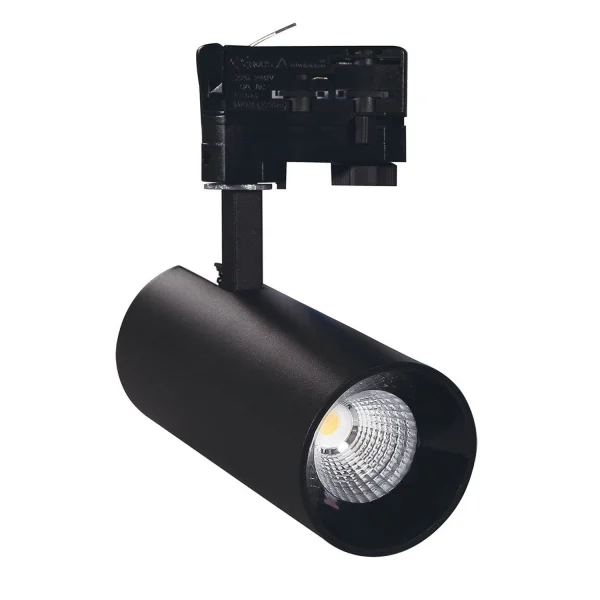 FOCO CARRIL TRIFÁSICO LED COB 10W 4000K NEGRO