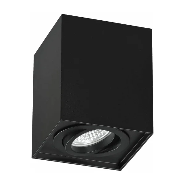 FOCO DE SUPERFICIE BASCULANTE NEGRO GU10 CUADRADO IP20