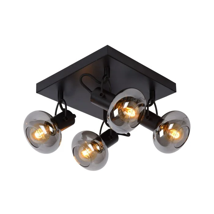 Foco de techo Lucide MADEE Negro, 4 luces